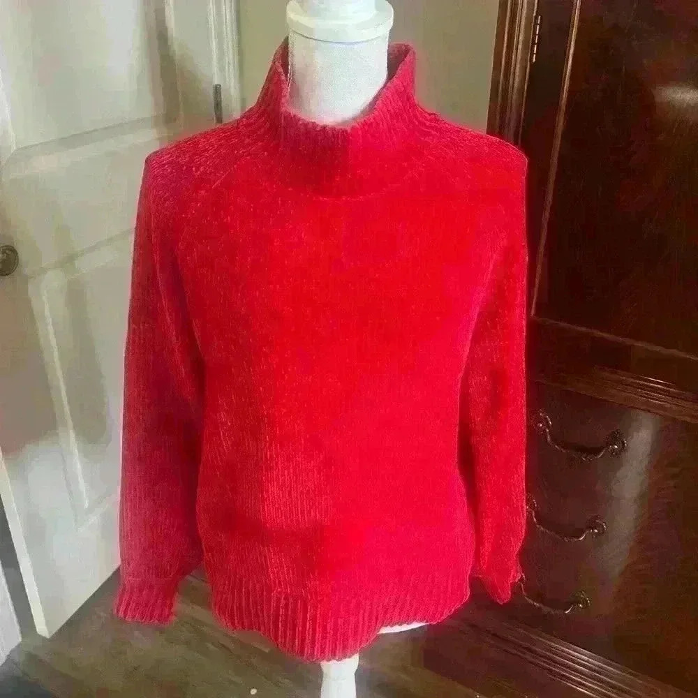 Ann Taylor LOFT red sweater turtle neck. Worn once super soft XS. Long sleeve. - Picture 8 of 15